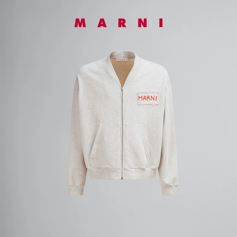 MARNI 2024早秋新品男士字母LOGO拉链长袖外套