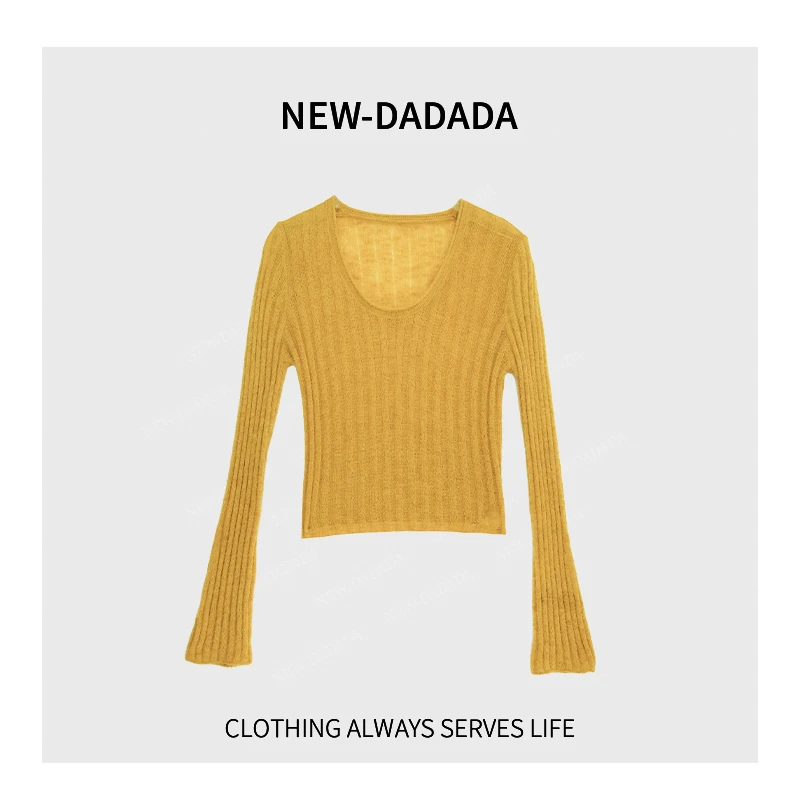 清清利达NEWDADADA针织打底衫女春秋内搭薄款毛衣百搭上衣TDK2322