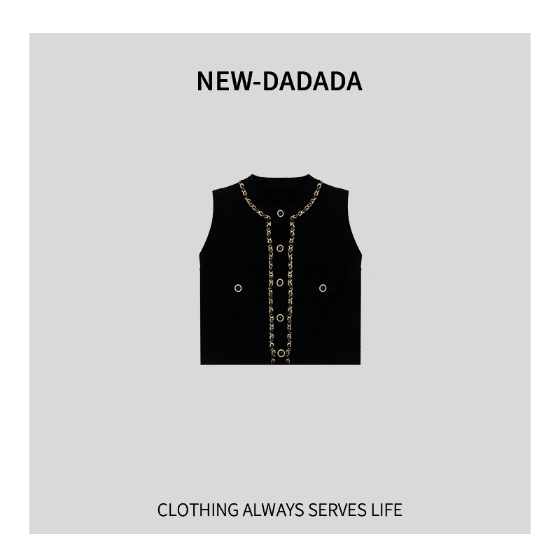 清清利达 NEW DADADA【黑夜】高级感休闲百搭时尚马甲TRC1755