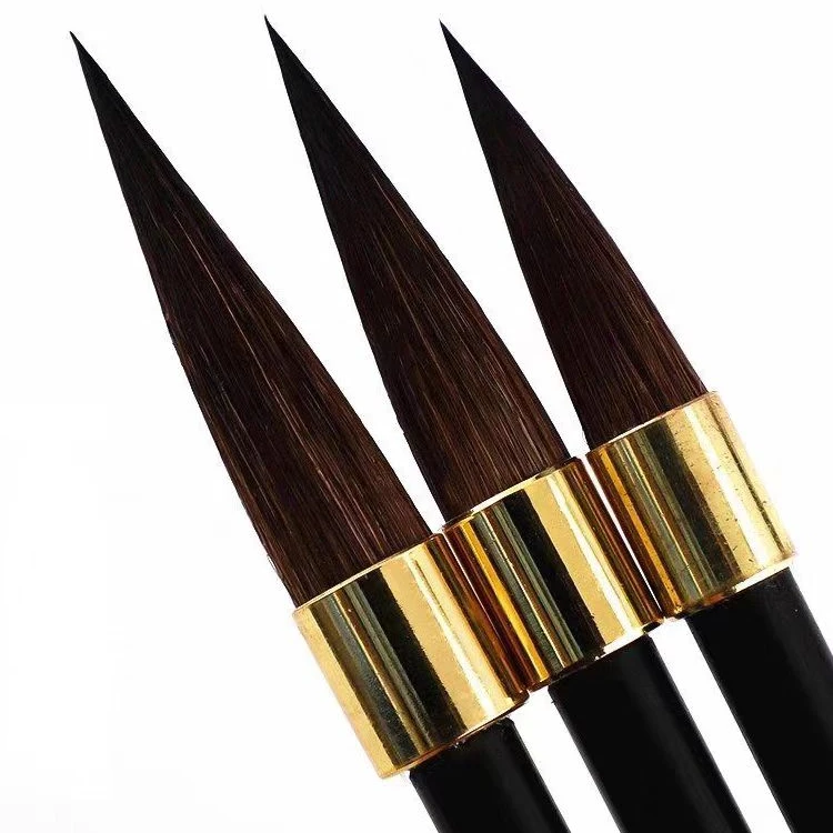 三支装【宛陵紫毫】楷行草隶书法国画专用毛笔紫毫猪鬃3支一套