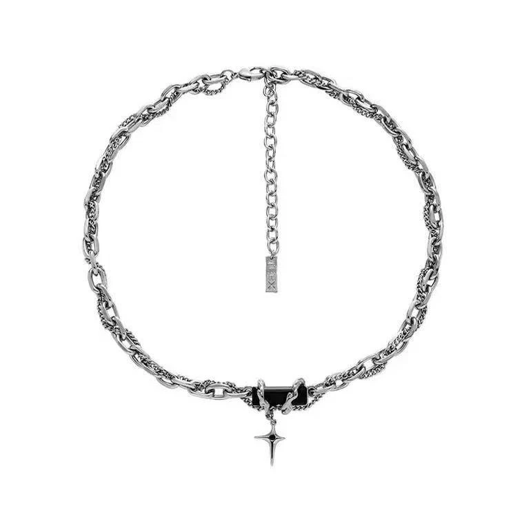 合金项链 轻奢小众设计多层缠绕男女2023新款百搭嘻哈高级锁骨ins