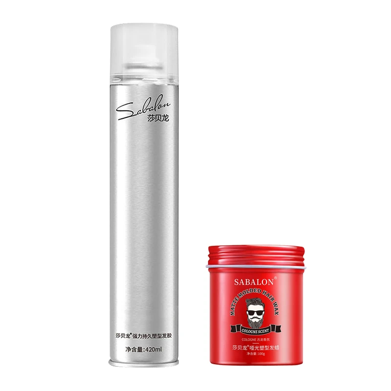 莎贝龙古龙香氛发胶发蜡定型喷雾420ml×1瓶+100g×1瓶男女发型蓬松
