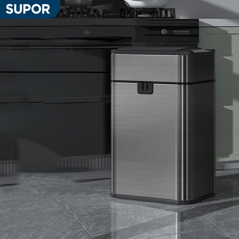 苏泊尔不锈钢智能感应垃圾桶【充电款&臭氧杀菌】 银色20L1件×1箱