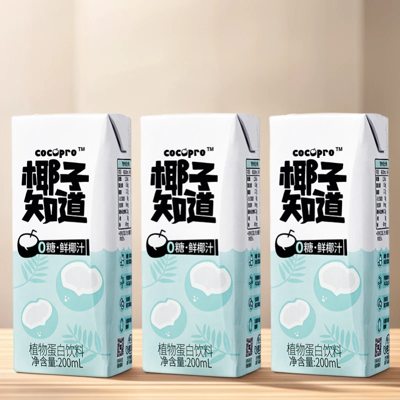 光合植造椰子知道0糖鲜椰汁200ml×3瓶早餐奶【24年10月生产】