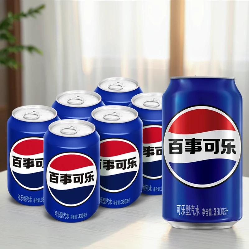 百事可乐常规罐碳酸饮料330ml×6罐可乐易拉罐装饮料汽水