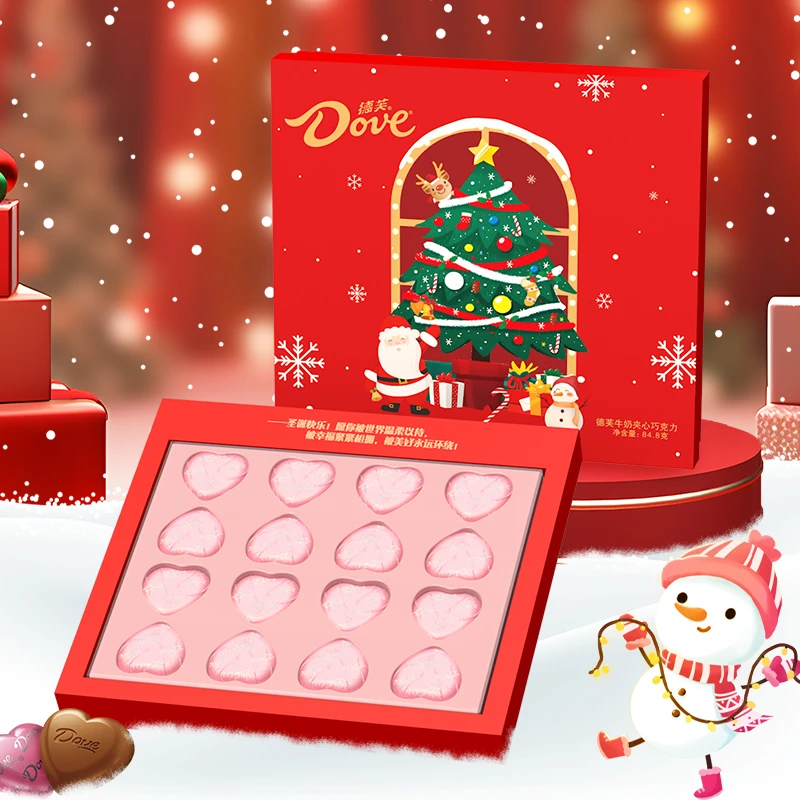 德芙心形巧克力圣诞树红色/绿色礼盒5.3g×16粒.