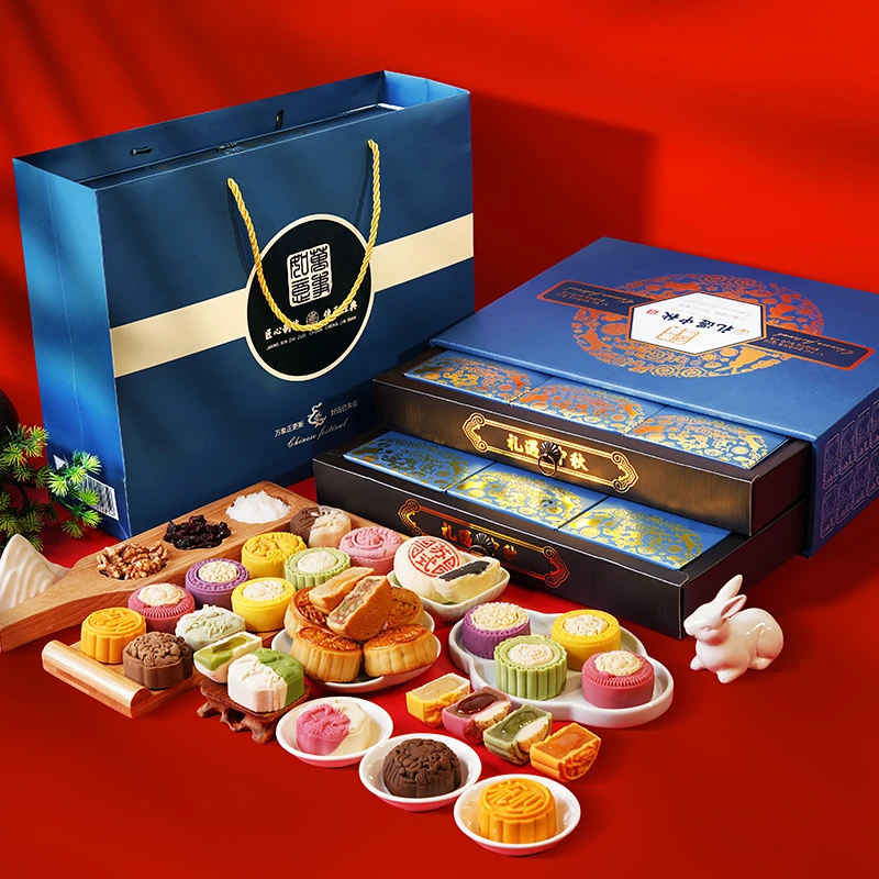 享食者月饼礼盒装礼遇中秋双层抽屉18饼14味900g×1箱传统五仁送礼
