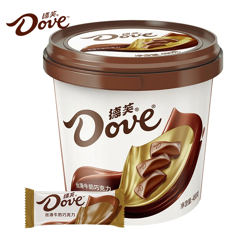 Dove/德芙丝滑牛奶巧克力桶装480g×1碗休闲零食糖果送女友礼物