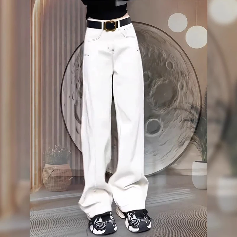 大码加绒加厚牛仔裤女冬季新款胖mm梨形身材小个子弯刀直筒阔腿裤