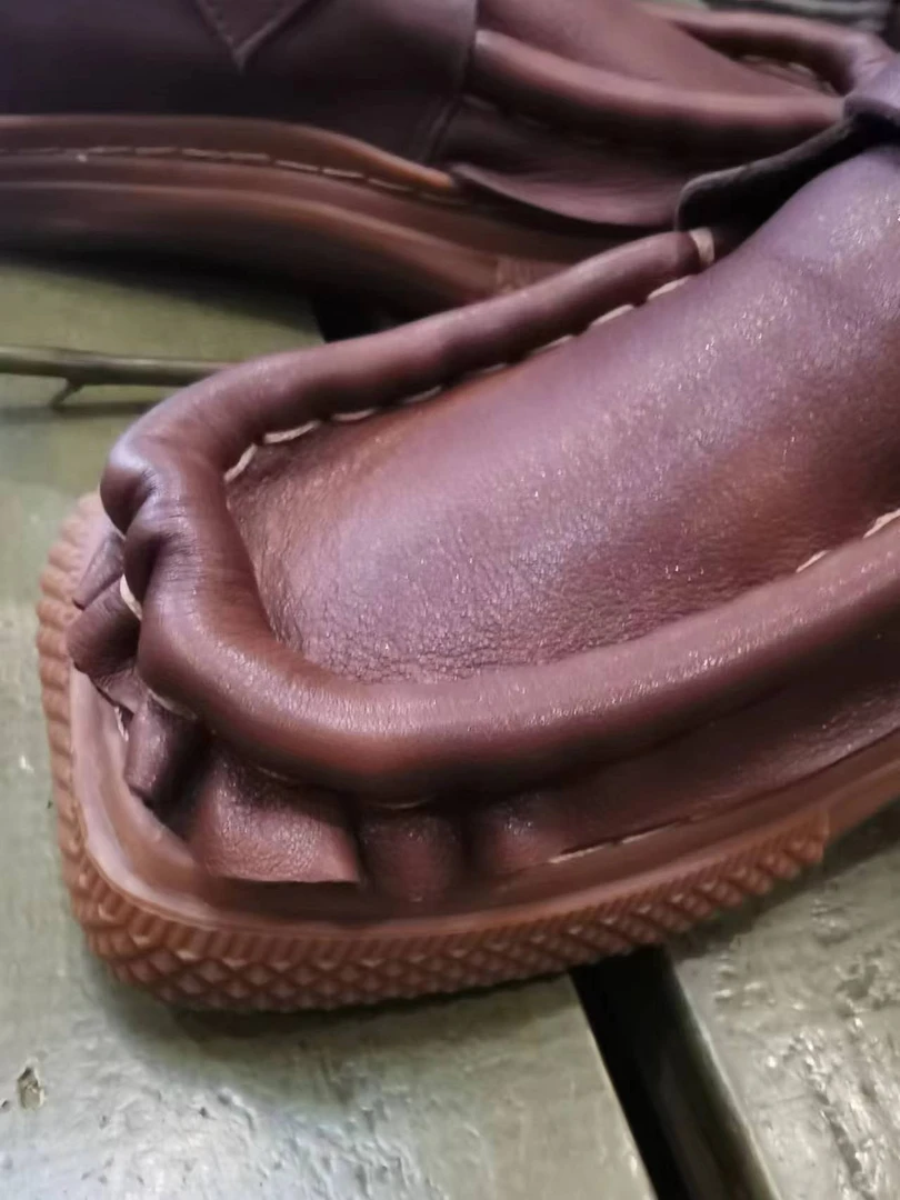 宽头皮鞋时尚百搭平底高帮真皮文艺复古女士单层皮鞋