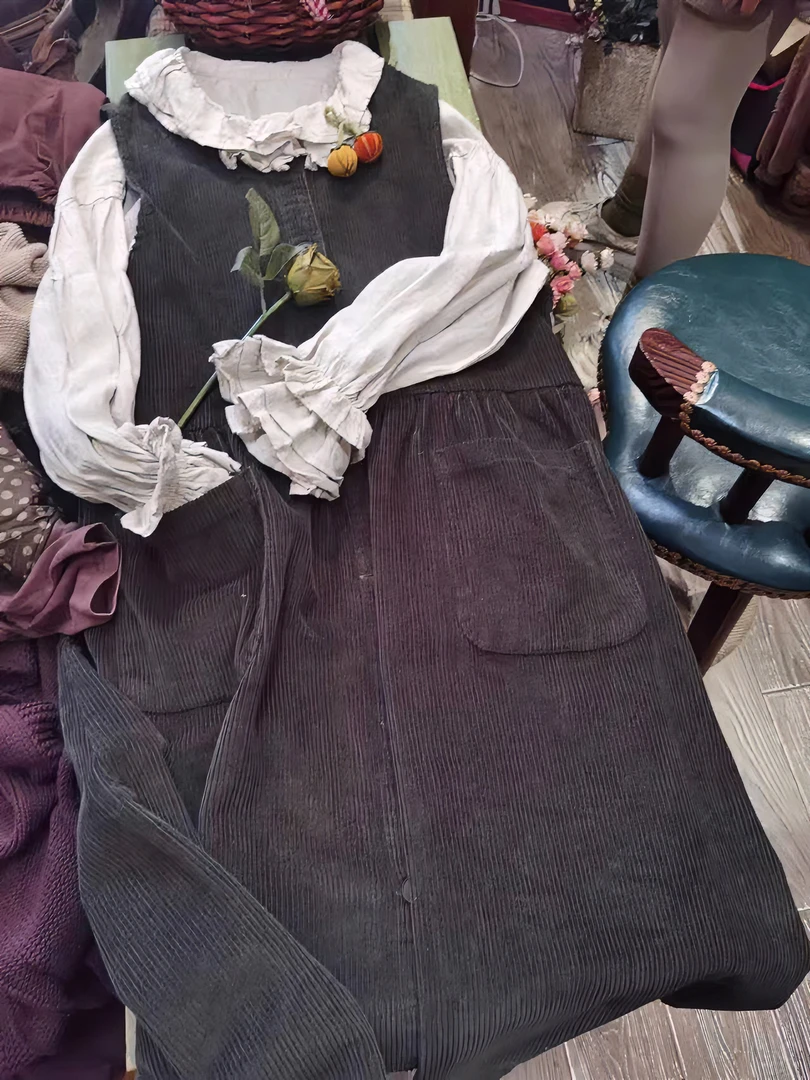 条绒裙气质洋气复古休闲百搭裙子