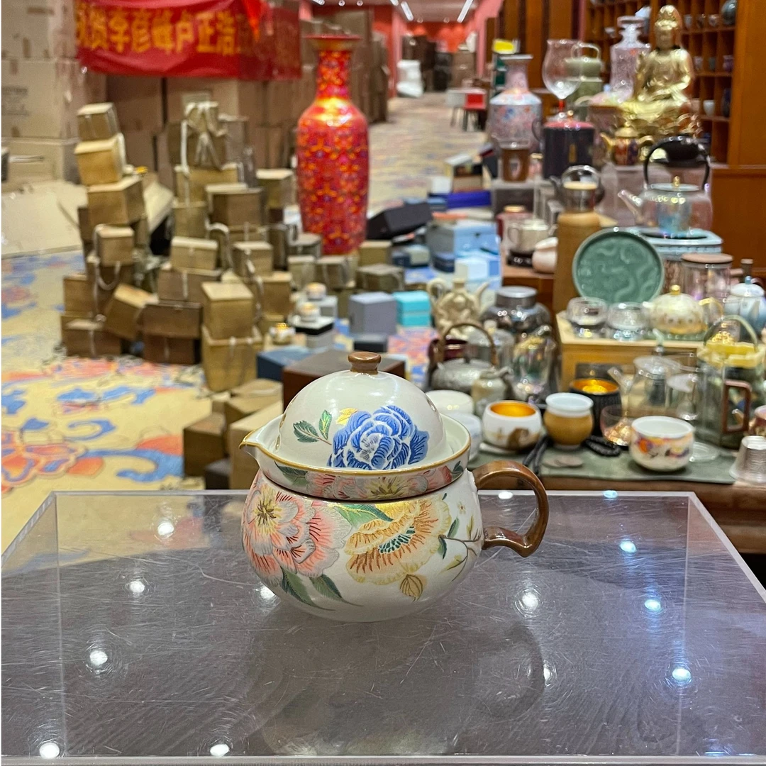 【闪购商品】黄汝刺绣茶壶快客杯，384103