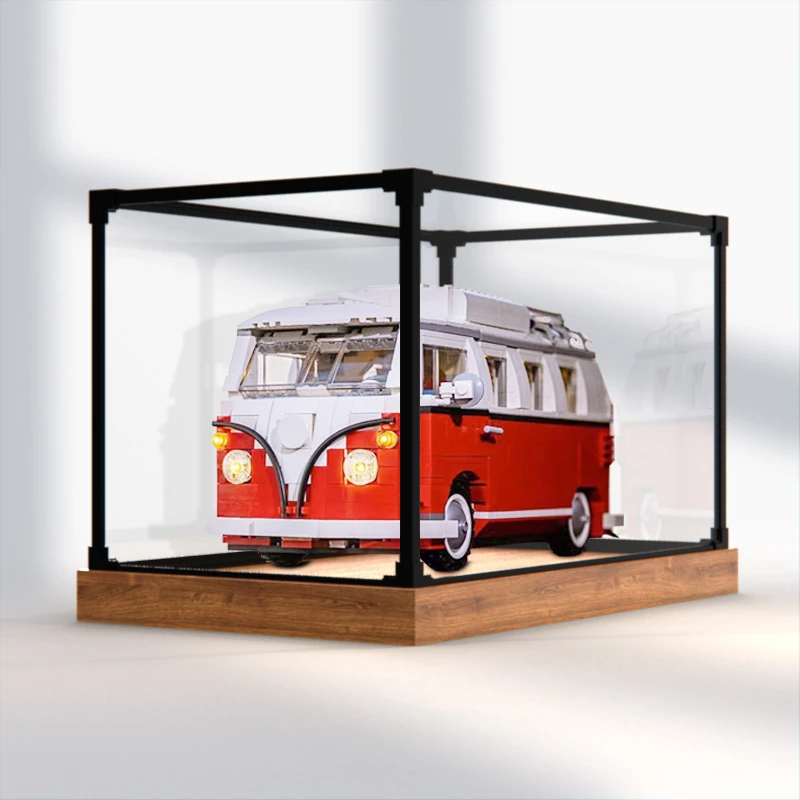 适用乐高10220大众T1积木野营车合金框收纳盒亚克力模型罩展示盒