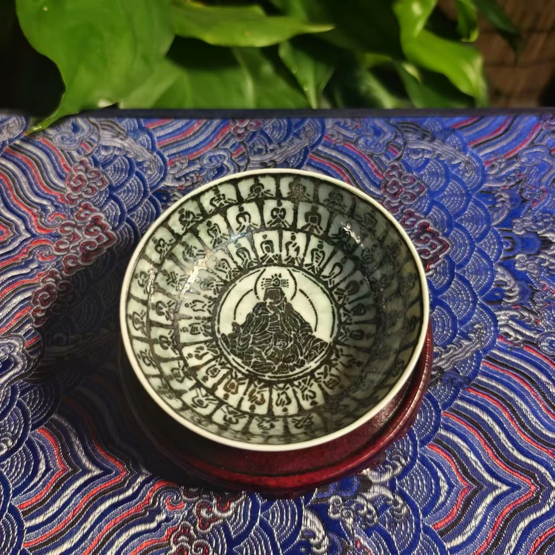 景德镇手工手绘拓片千佛普洱杯