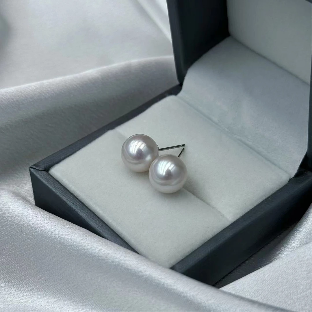 【小彤专属】【清秋】淡水珍珠11-12耳钉正圆高光RY8066
