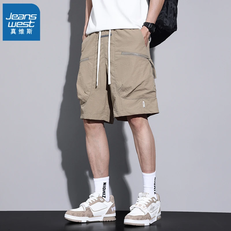 真维斯2024夏季新款休闲百搭速干工装五分裤潮流男士宽松外穿中裤