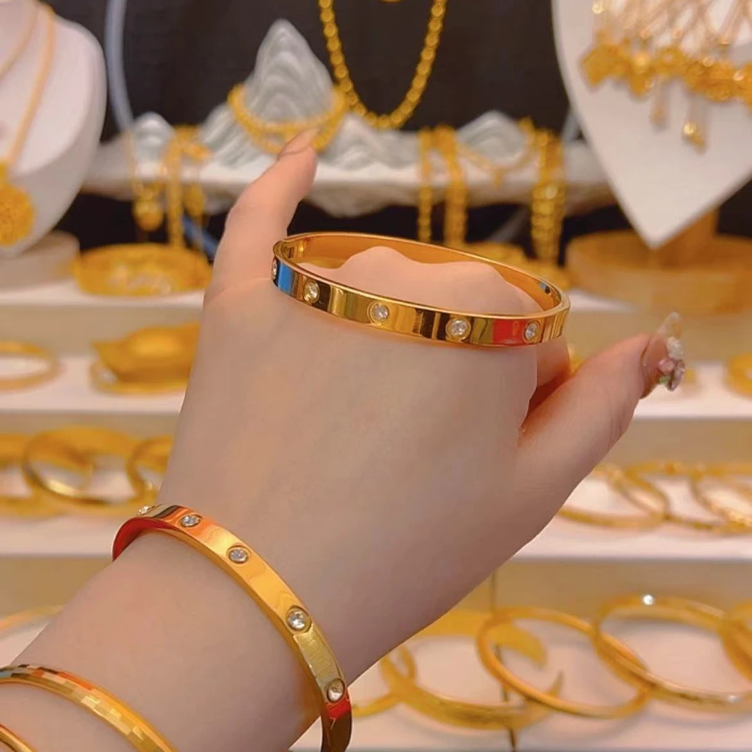 合金手镯 福饰 |十星满钻卡扣手镯|气质轻奢百搭时尚简约素款