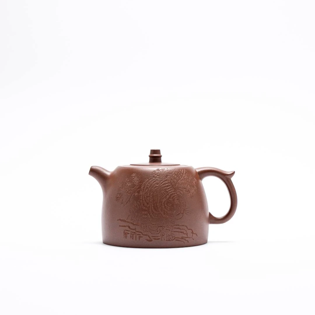 【亘古】《井栏-刻》精工半手 一厂老紫泥 290cc 手工紫砂壶