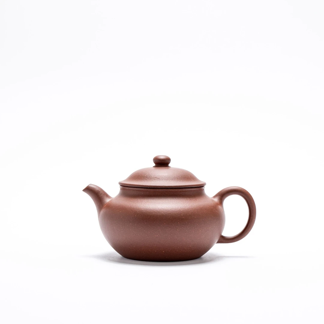 【亘古】《扁莲子》精工半手 四号井底槽青 约220cc 手工紫砂壶