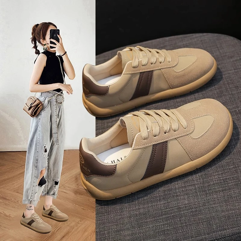 勃肯德训鞋女2024秋季新款复古系带时尚百搭厚底运动休闲板鞋女