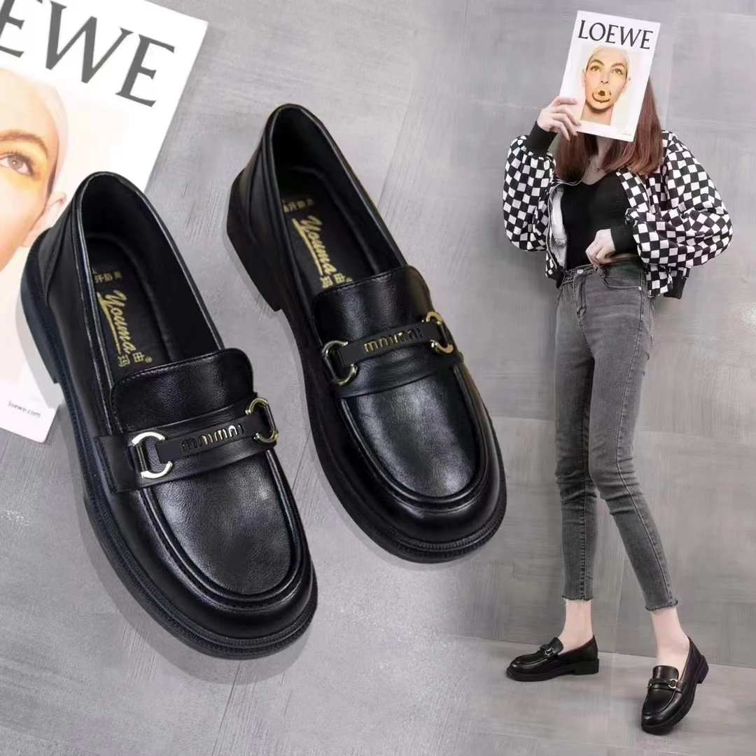 乐福鞋女法式春秋2024年新款软底单鞋百搭英伦小皮鞋女鞋时尚皮鞋