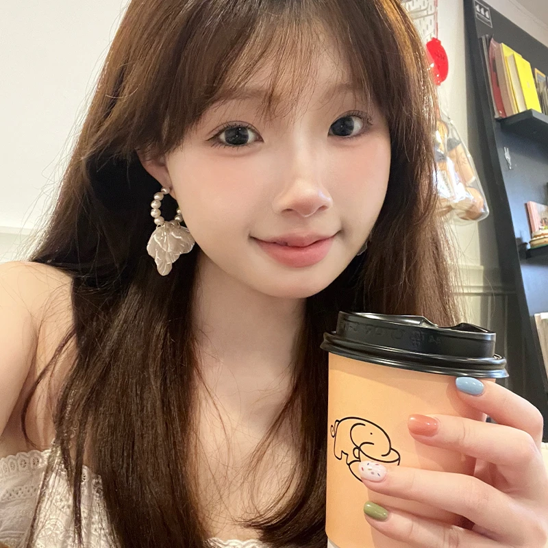 春日花花法式复古度假花瓣流苏耳环女高级长款气质耳饰