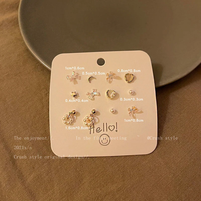 铜合金耳饰 精致小巧一周耳钉睡觉免摘迷你耳环时尚百搭耳饰