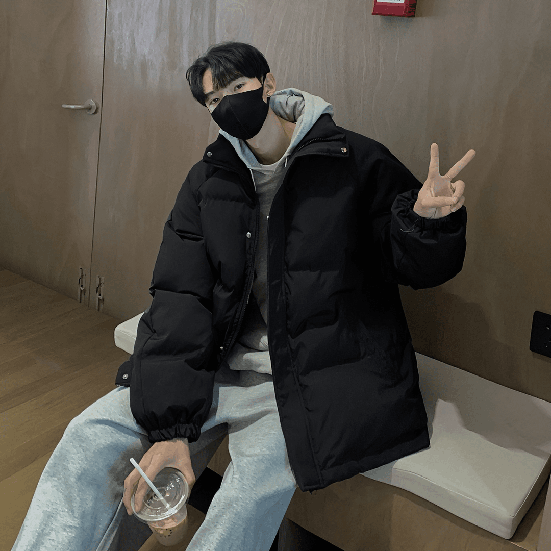 其它/其它 秋冬新款立领纯色棉服男士宽松百搭休闲青年情侣韩版潮流保暖棉衣