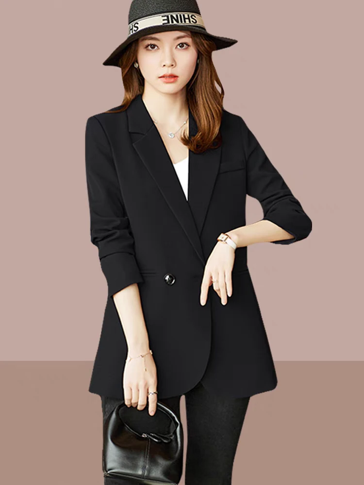 H大码西装外套女韩版宽松