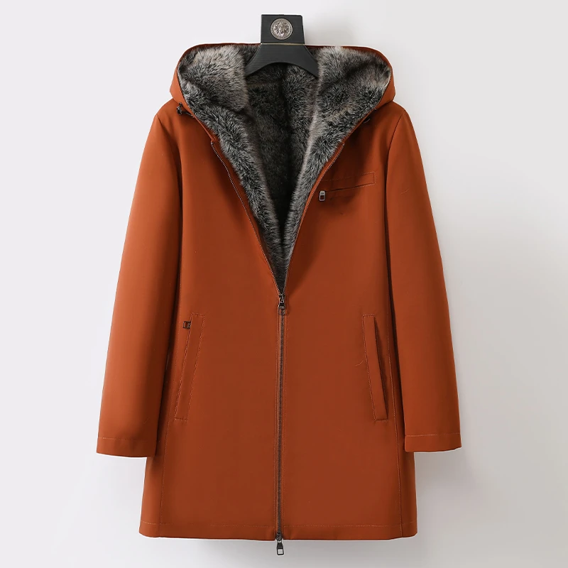 【囡囡】海宁男士男款秋冬可拆卸连帽中长款派克服PK8312派克服男款