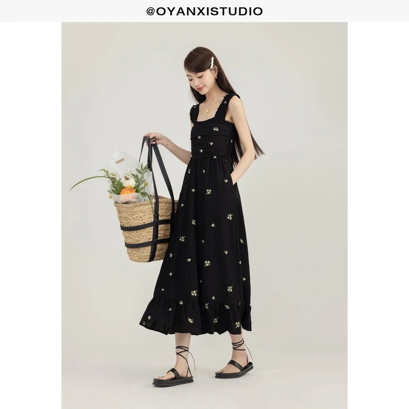 【现货】AB-227277气质时尚方领法式连衣裙