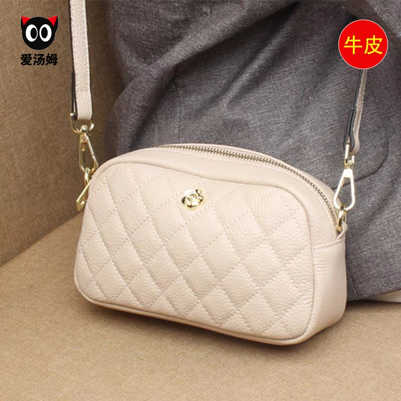高级感真皮小包包女2024新款潮女士时尚洋气单肩手机包斜挎女包