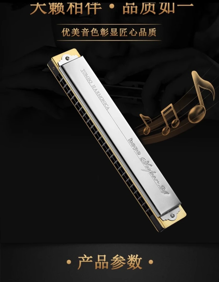 通宝6624S  24孔复音口琴成人专业演奏级初学者用高级口风琴