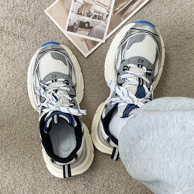 2023春季新款厚底老爹鞋男ins潮流复古百搭运动鞋小众情侣增高鞋