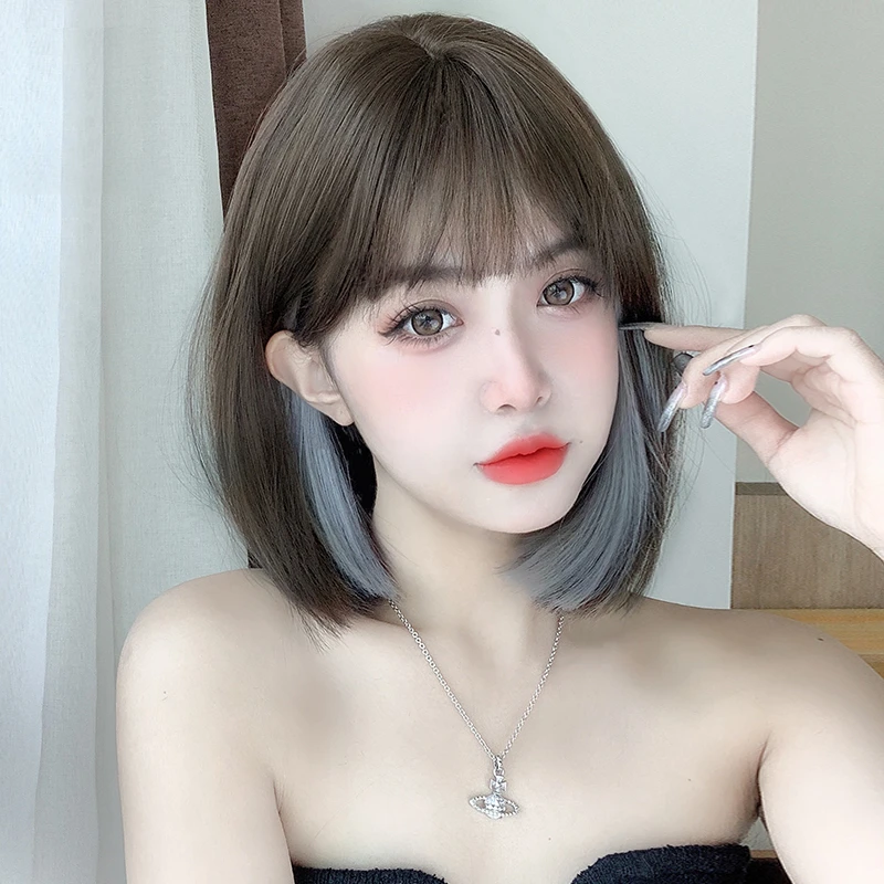 【明星同款短发】假发女款酷飒Lisa挂耳染减龄潮流挑染全头套推荐
