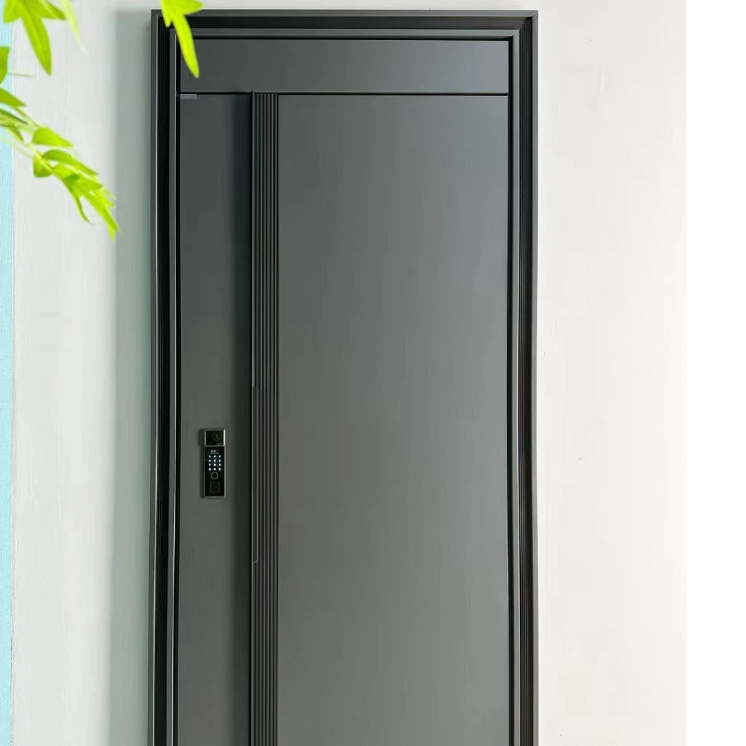 #相思.国标锌合金甲级防盗门 铸铝拼接 通体拉手 复合下档