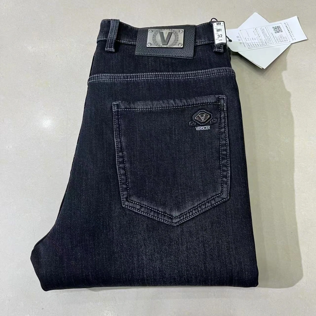 轻奢高品商务直筒超柔加绒加厚高弹力牛仔裤（8891）