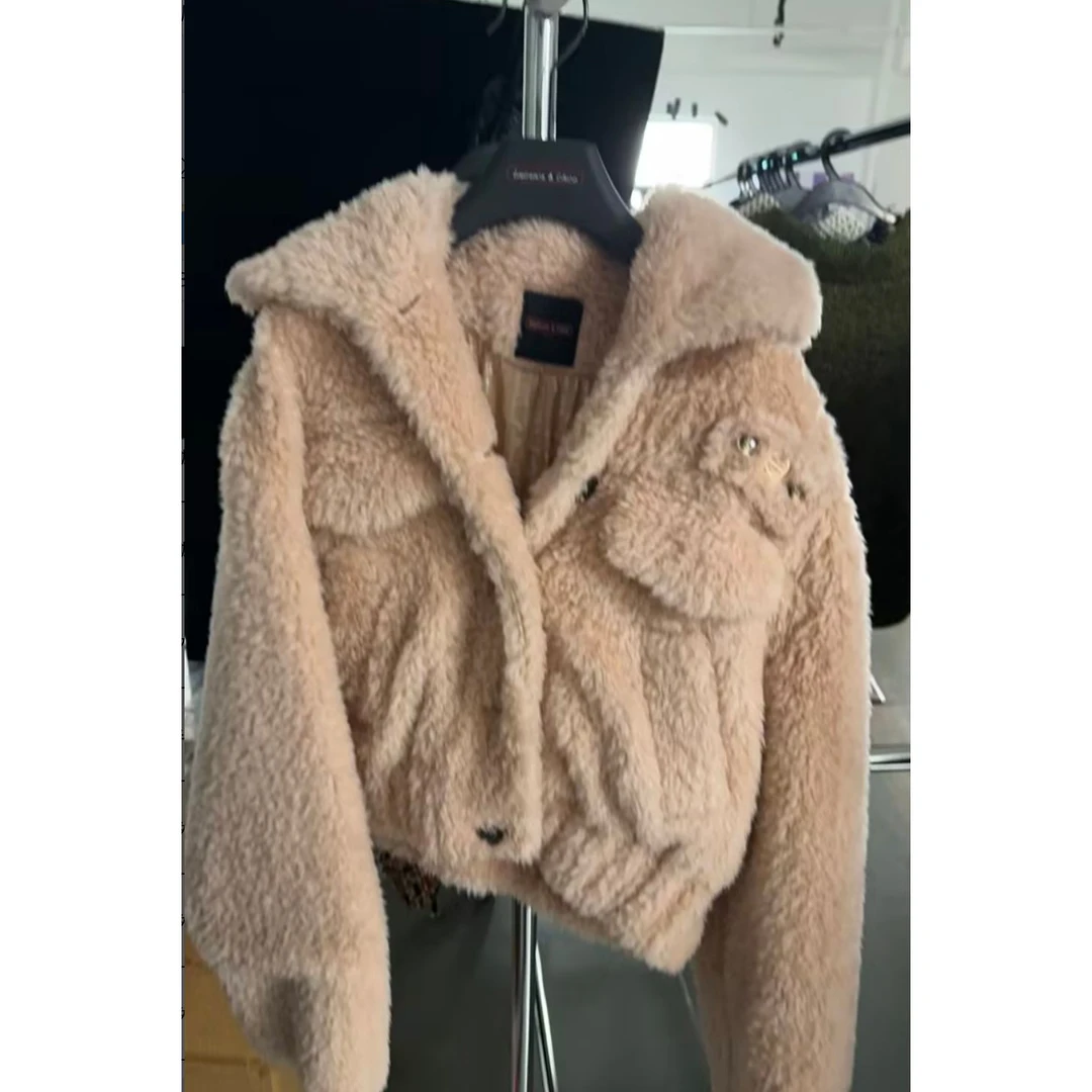 【CHICO专属】立体云朵花玩偶泰迪短外套奶茶/粉/棕/蓝21FWCK014