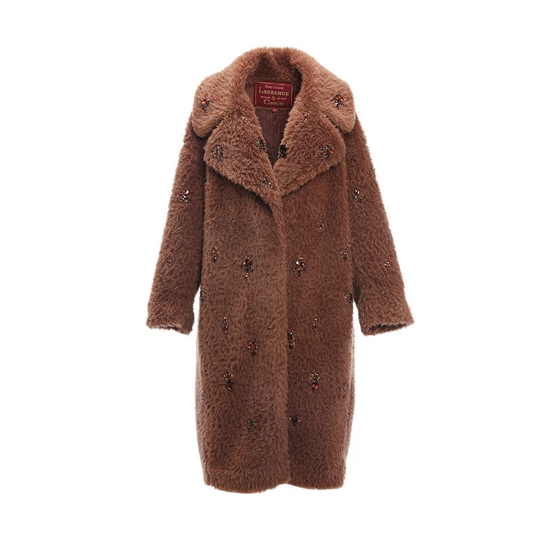 【CHICO专属】钻饰毛绒茧型泰迪大衣D4AD10112014