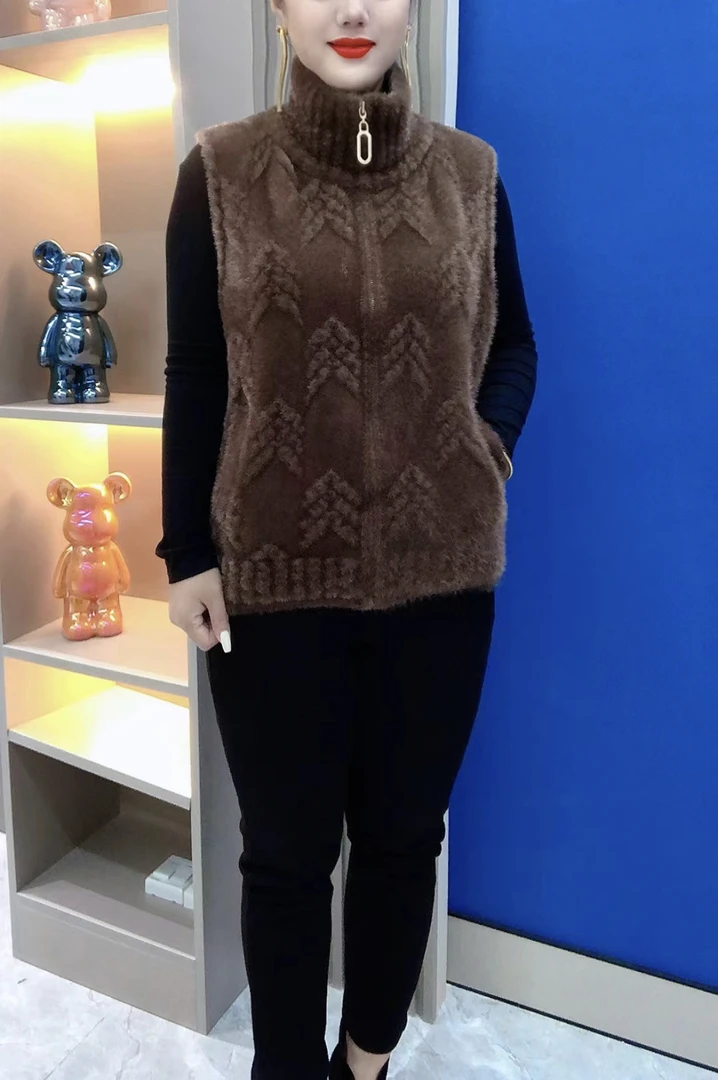 秋冬新款加厚女士马夹洋气百搭保暖妈妈装