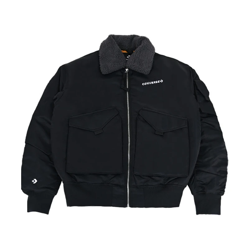 Converse匡威男款棉服学院风复古翻领外套 10026921-A03男子