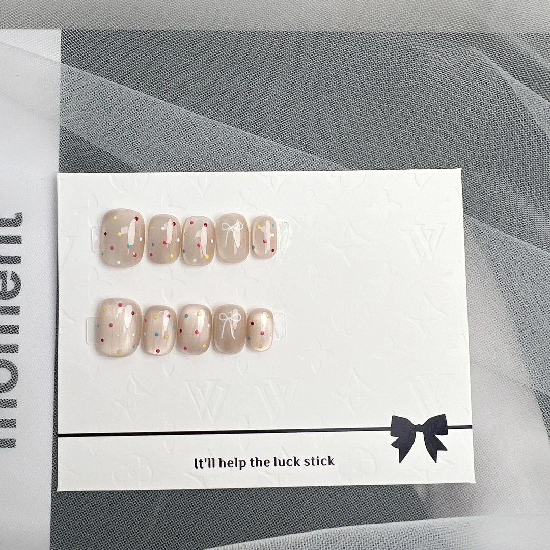 【甜豆】夏日美甲显白甜美可爱风纯手工粉色少女心高级感