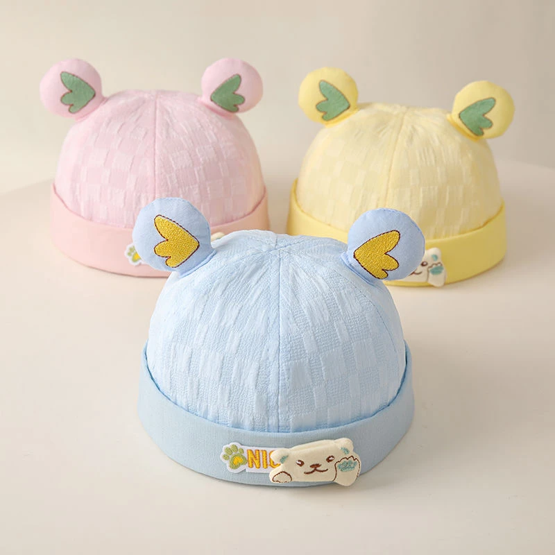 宝宝帽子春秋季薄款儿童可爱百搭地主帽男宝女宝时尚外出套头帽子