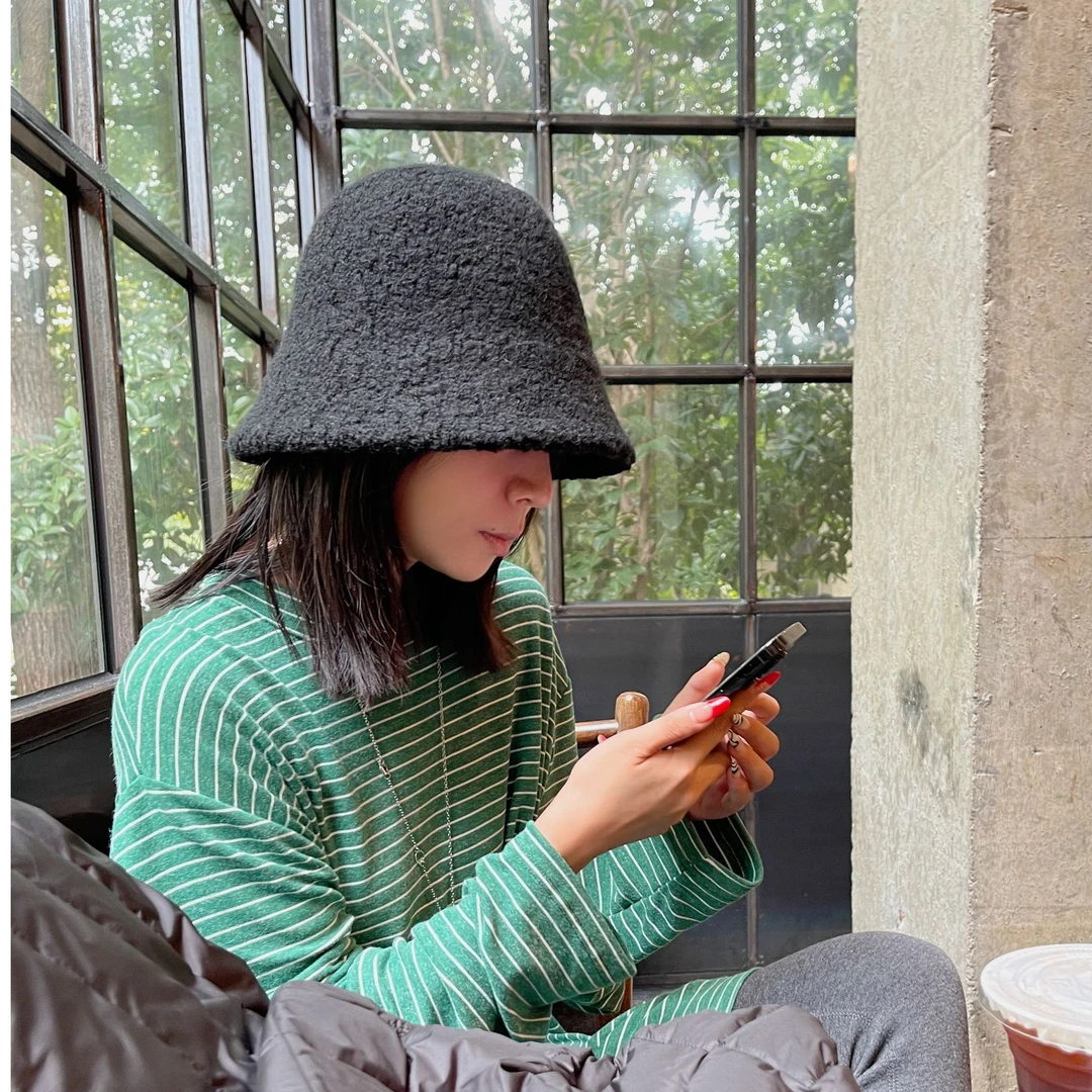 【小脸神器】造型百搭加厚羊毛呢子秋冬小檐盆帽保暖廓形渔夫帽