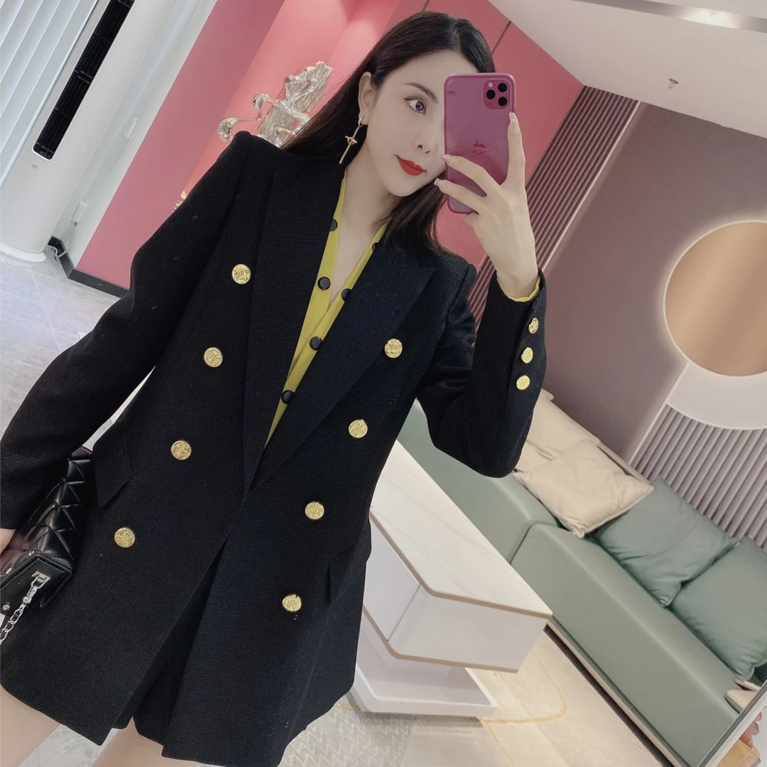 Y【橦颜推荐】金属扣韩版设计师款西装外套1165
