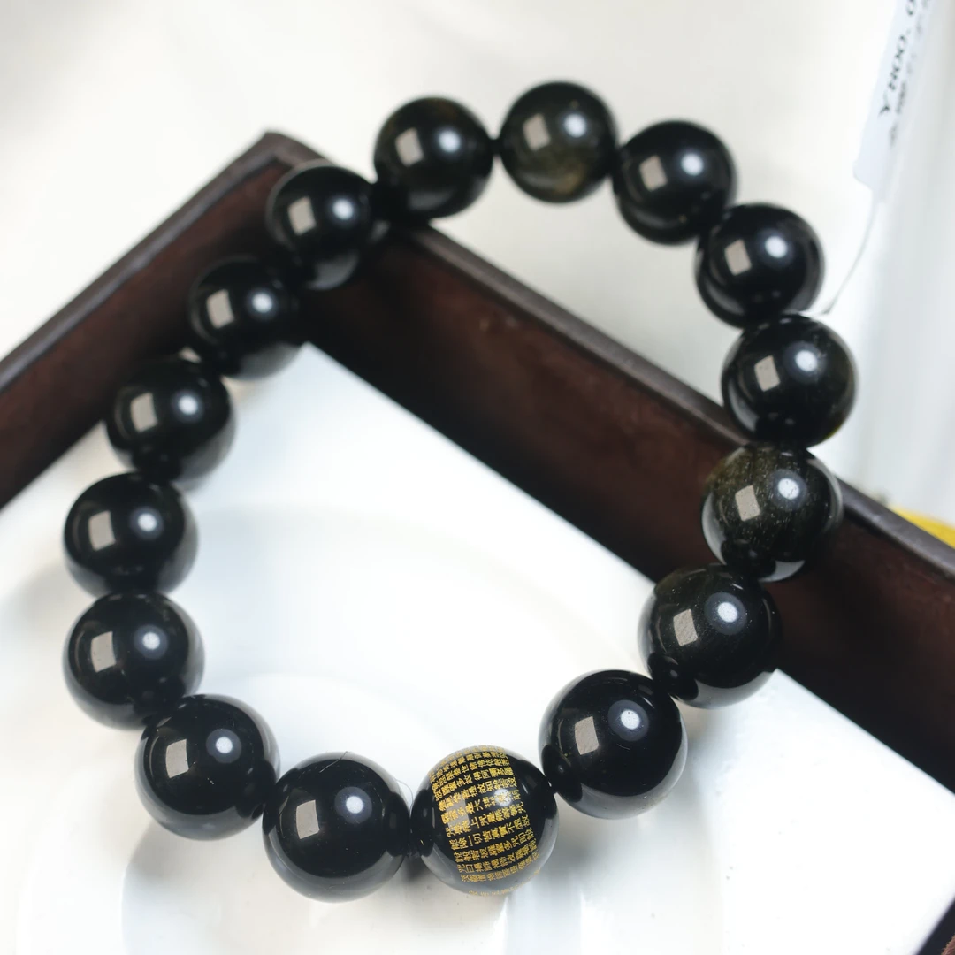 金黑曜石手串-CX30【珠宝少爷小涛】