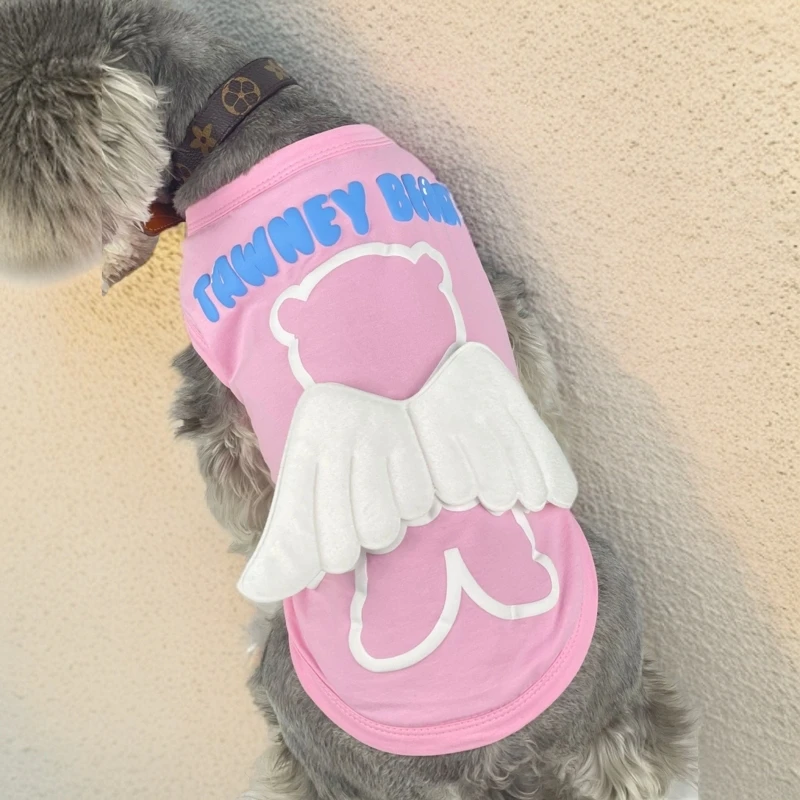 狗狗背心翅膀泰迪比熊猫咪博美雪纳瑞贵宾小型犬宠物衣服夏季薄款