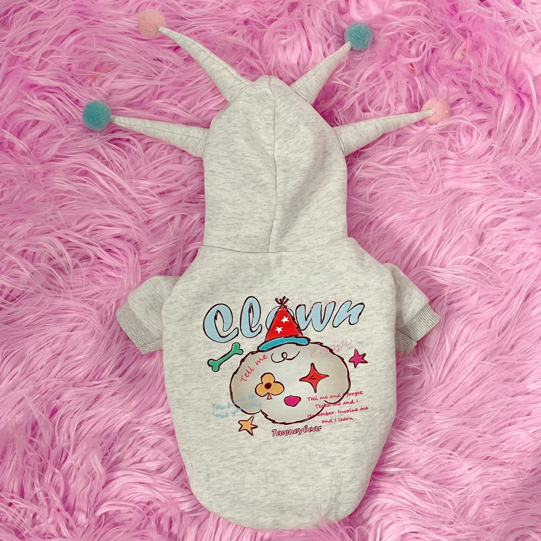 狗狗衣服秋冬万圣节搞怪小丑卫衣雪纳瑞马尔济斯泰迪比熊加绒卫衣
