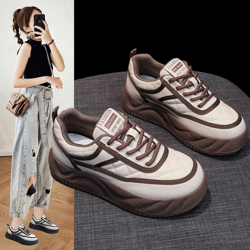 2024春季板鞋女鞋运动鞋百搭厚底ins鞋子小白鞋韩版时尚休闲鞋