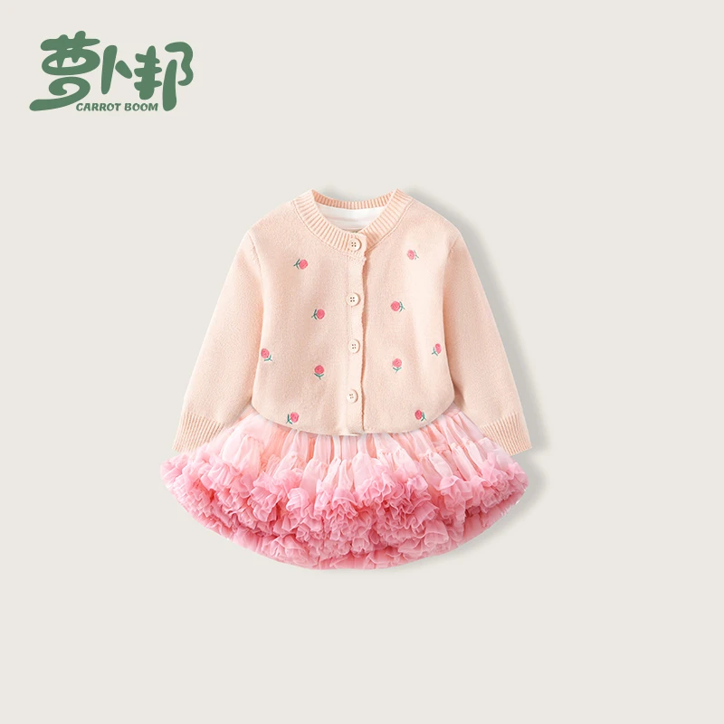 A592+A332女童秋季套装tutu裙春秋装小童半身裙洋气女宝宝蓬蓬裙